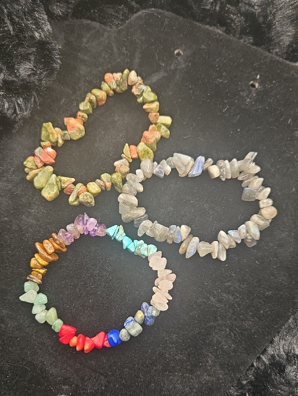 Chakra Stone Braclet,rainbow Moonstone, And Unakite